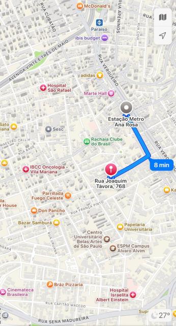 Vila Mariana 600m from Ana Rosa subway station