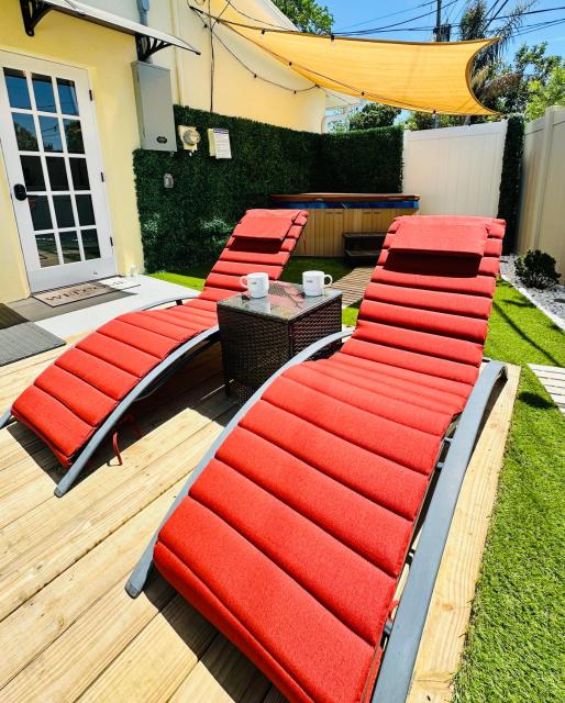 Cozy Private Studio with Hot Tub and Workspace Near Gulf Beaches