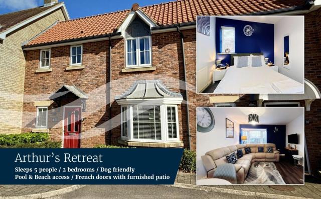 Arthurs Retreat - Part of the The Bay Filey Holiday Village with pool, gym and direct beach access, pub, restaurant, tennis and meadows walks