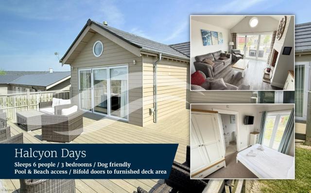 Halcyon Days - Part of the The Bay Filey Holiday Village with pool, gym and direct beach access, pub, restaurant, tennis and meadows walks