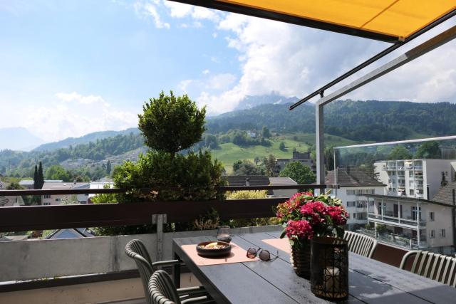 View Luzern-Pilatus-hiking-Lake Lucerne -View-cozy-Hund