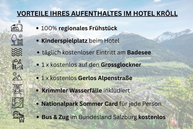 Hotel Gasthof Kröll, Nationalpark Sommercard, 60 Attraktionen, Restaurant mit regionaler Küche
