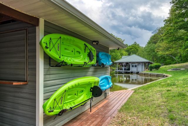 Sprawling waterfront home with kayaks, game room, and hot tub