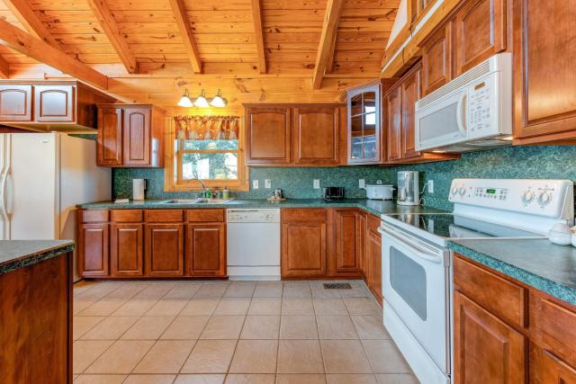 Dog-friendly, lake view cabin w/ furnished decks, Ping-Pong & darts