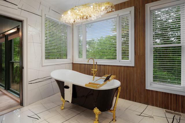 Modern Marble - Jasper, GA - Take in Sweeping Mountain Views, Soak in the Hot Tub, Stay Active in the Home Gym, and Mix Drinks a