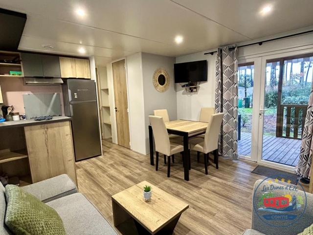 Les Dunes d'EZC - Mobil-home familial 6-8 personnes, 3 chambres confort premium dans un camping 4 étoiles