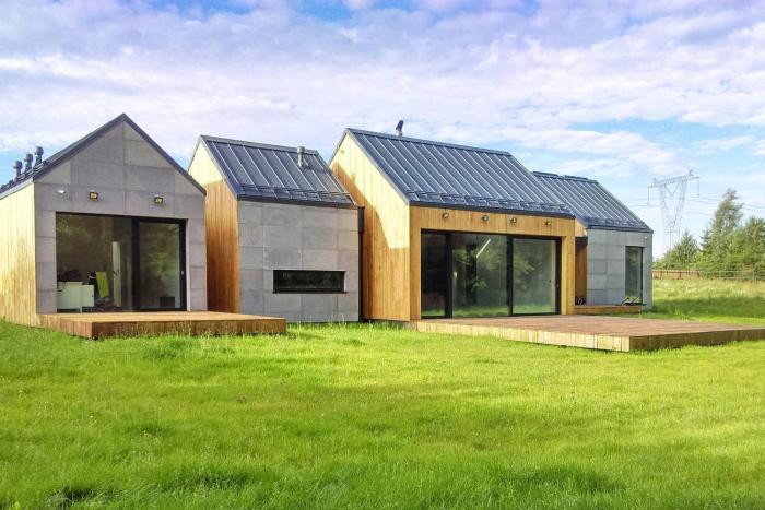 Modern house in front of the forest