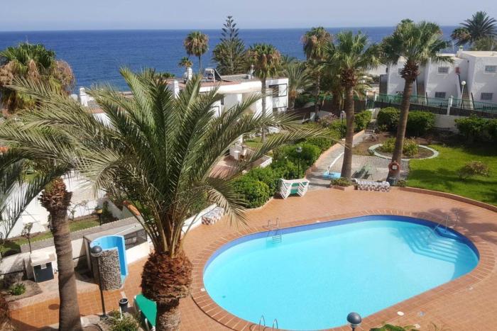 2 bedrooms appartement at San Bartolome de Tirajana 150 m away from the beach with sea view shared pool and wifi