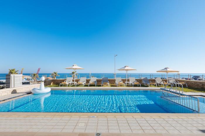 Irida beachfront Villa for 12 steps to amenities