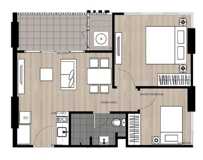 The BASE DELUXE KINGSIZE 2-bedroom or 1-bedroom
