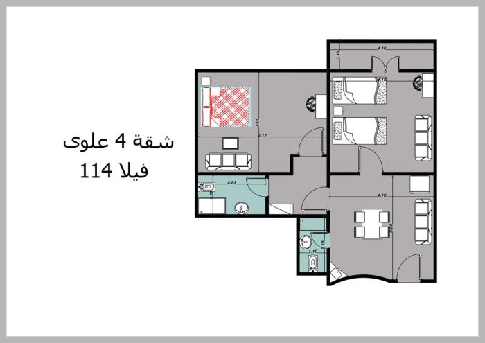 First floor chalet 4 VILLA 114 2bed rooms and 2 bathrooms Green Beach