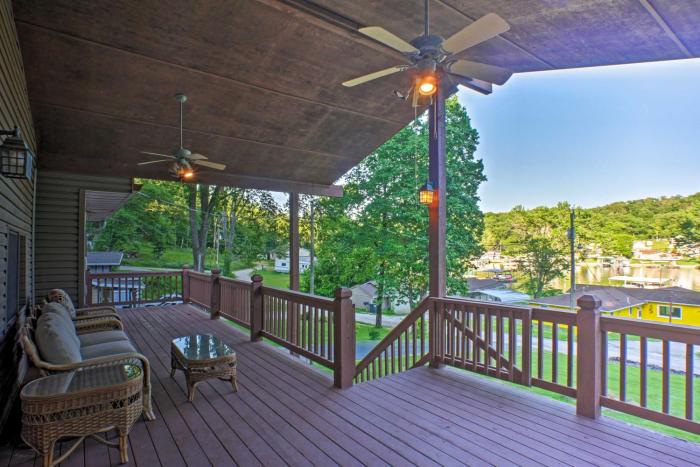 Boat Dock, Game Room Lakefront Sunrise Beach Home