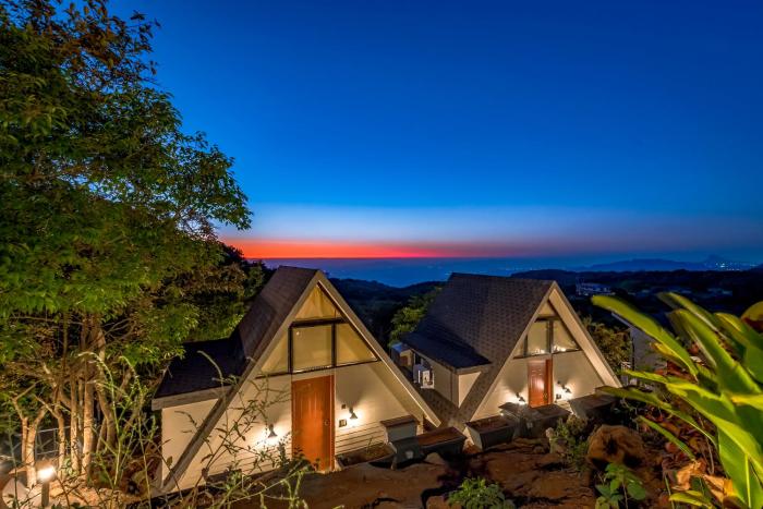 SaffronStays Hillside Harriers - 4 A-frame cottages near Tiger Point Lonavala with balconies and bathtubs