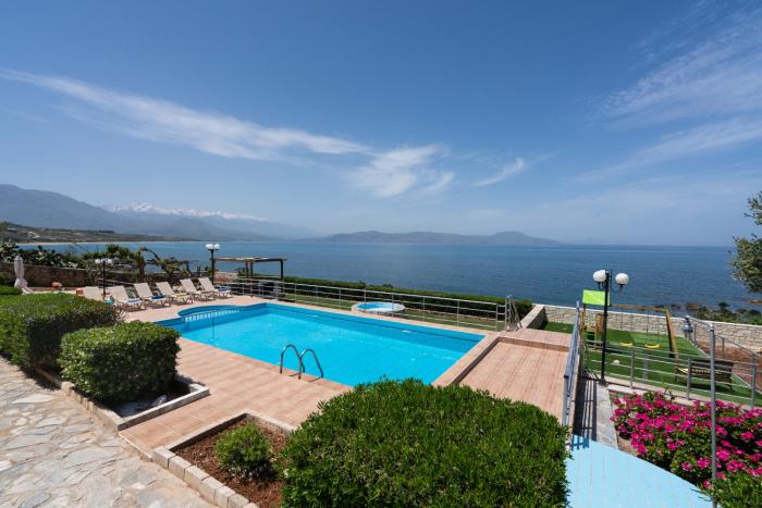 Beachfront Family Villa Katerina with Private pool, Playground, BBQ & Amazing Sea Views!