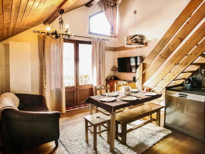 Studio cabine + mezzanine pour 4, balcon et vue Ouest à Valloire - FR-1-263-485