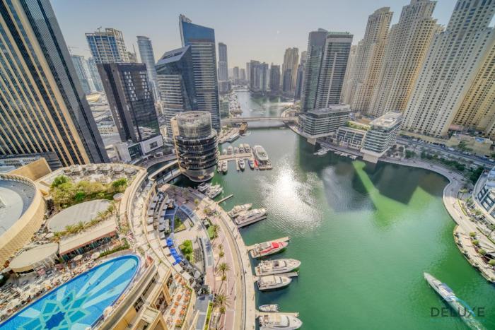 Overlooking Marina Canal Views from Living to Bedroom, The Address Residences, Dubai Marina by Deluxe Holiday Homes