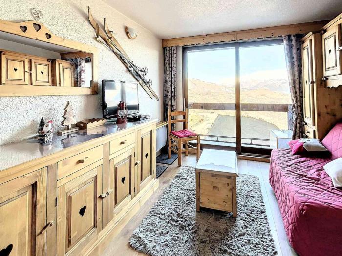 Studio confortable skis aux pieds avec balcon - FR-1-267-245