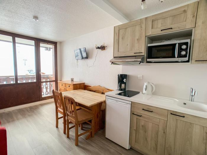 Studio lumineux ski-aux-pieds avec balcon, animaux acceptés - FR-1-502-309
