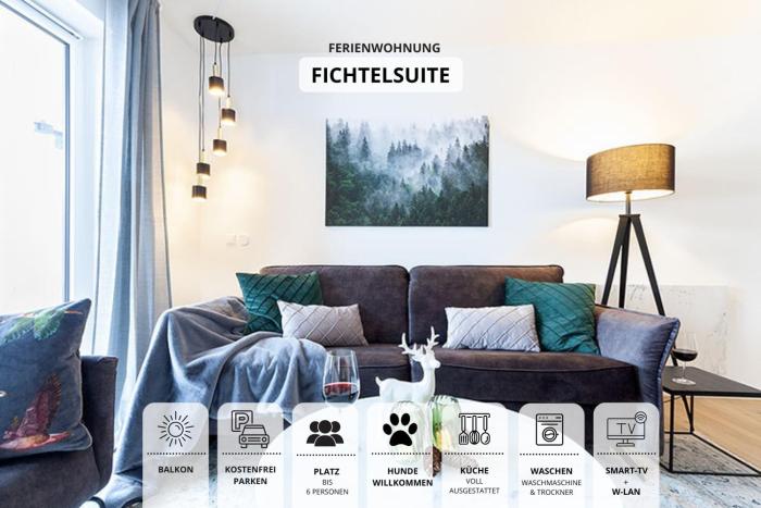 Die Fichtelsuite 1-6 Pers Ferienwohnung nahe Ochsenkopf Süd 800m in Fleckl