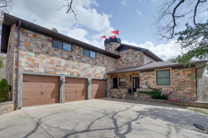 Dragon Castle with Secret Passage, Dock, and Hot Tub