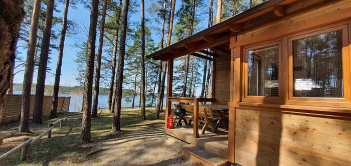 Domki Borsk - nad samym jeziorem, nowe w pełni wyposażone z miejscem parkingowym