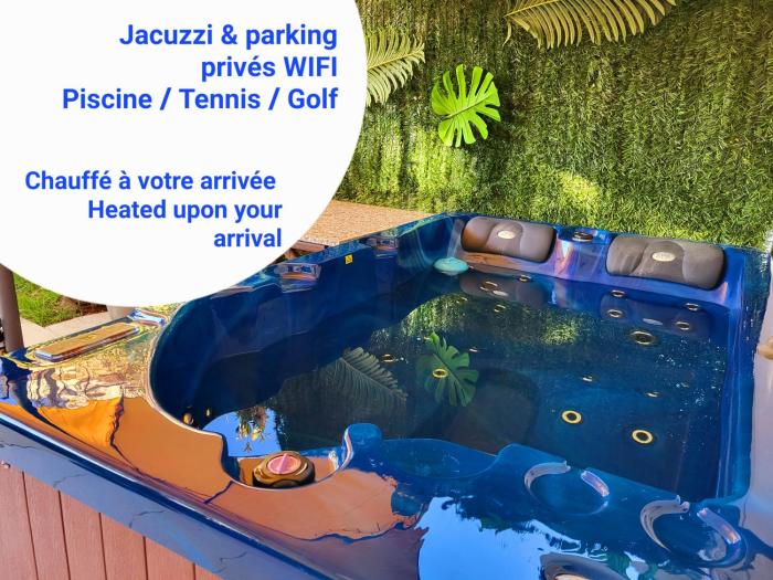 Évasion à deux, domaine prestigieux, jacuzzi et parking privés, piscine