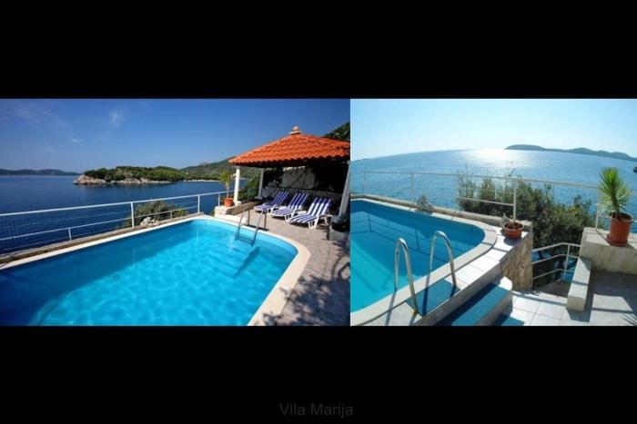 Unique Dalmatian Seafront Villa -in a 300 m2 Mediterranean garden with private beach, large pool and terrace.