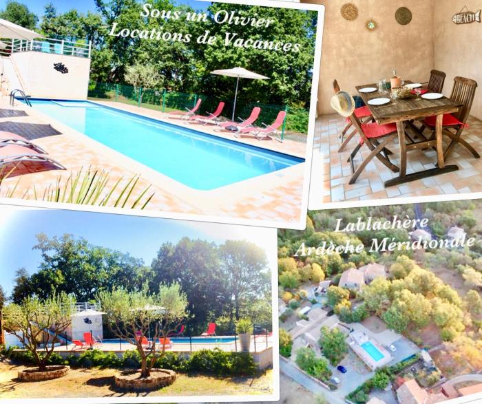 SOUS UN OLIVIER Gîte Le Mûrier, au calme avec climatisation et piscine
