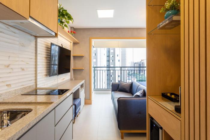 1209 Studio com cama QUEEN e solteiro em Moema