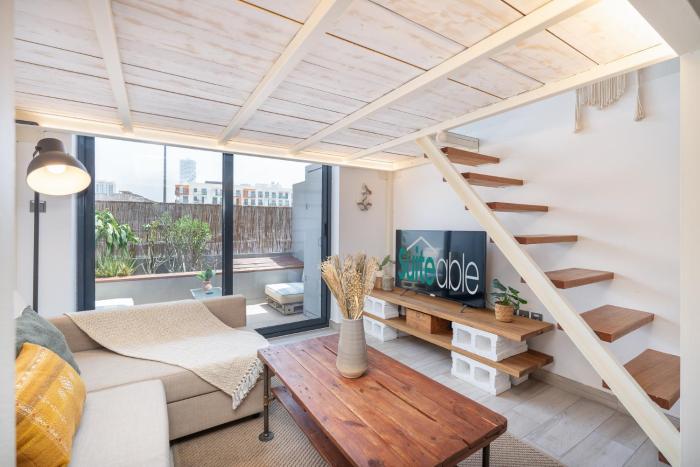 Unique loft with smart working station