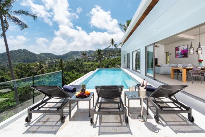 Sunrise view, 4 bedroom, infinity pool, villa in Bo Phud, Koh Samui