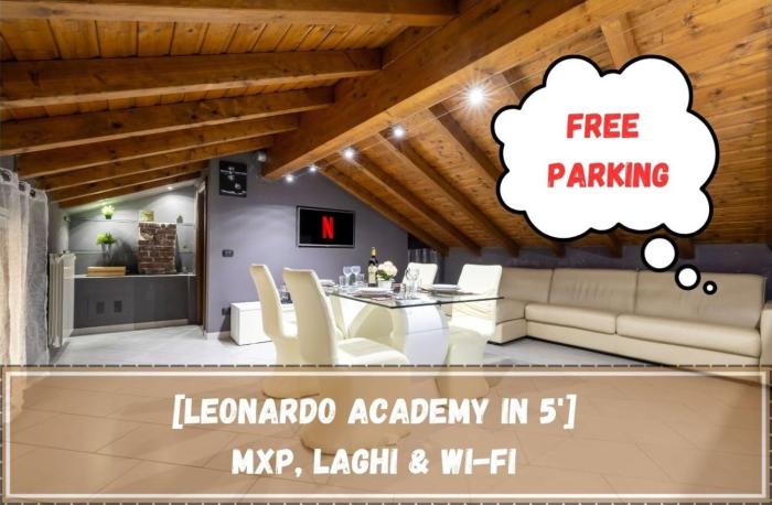 Leonardo Academy in 5 - Parcheggio Gratis - laghi & Wi-FI