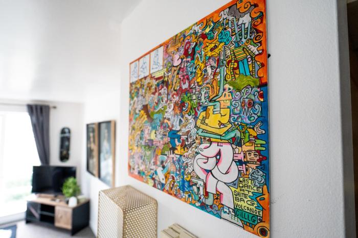 Artistic stunning apartment city view