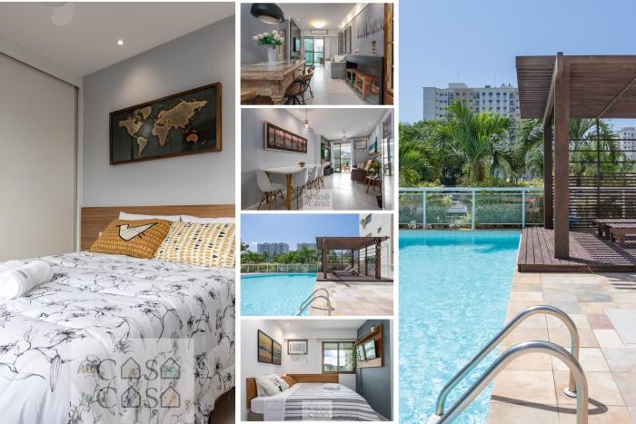 2 Apartamentos Individuais de 3 QUARTOS com ESTACIONAMENTO em Condomínio com PORTARIA 24h, Sauna e Parquinho Infantil - Apartamento com Ar Condicionado, SmarTV, Wi-Fi 120 mbps e Cozinha Completa