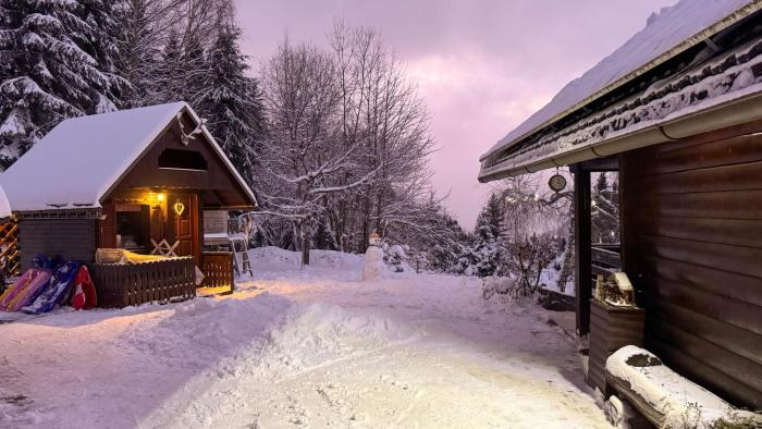 Dwarfs cabin overlooking Julian Alps near Bled