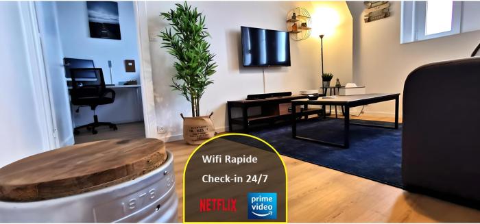 Reims Appart - Idéal pour Pro en déplacement *Wifi rapide *Vue panoramique *Parking facile