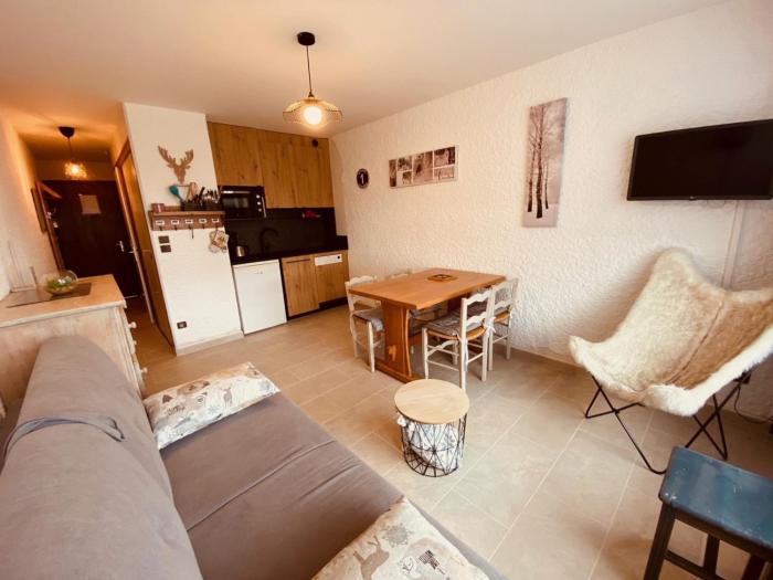 Studio moderne avec balcon et garage, proche piste verte et centre, La Clusaz - FR-1-459-118