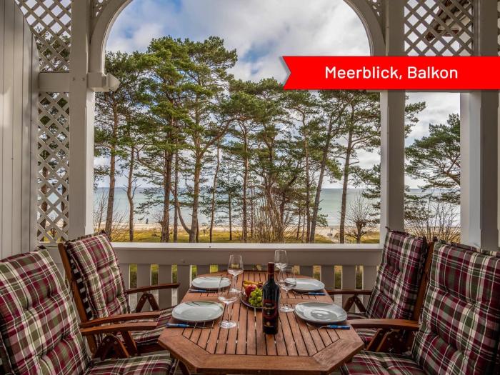 Villa Strandidyll Apartment 6, Balkon mit Meerblick