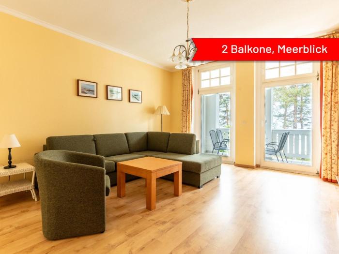 Villa Strandidyll, Apartment 8, 2 Balkone mit Meerblick