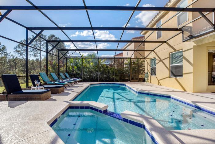 Spacious 6-Bedroom Getaway with Game Room, Private Spa & Sunny Pool Deck in Premier Resort Setting