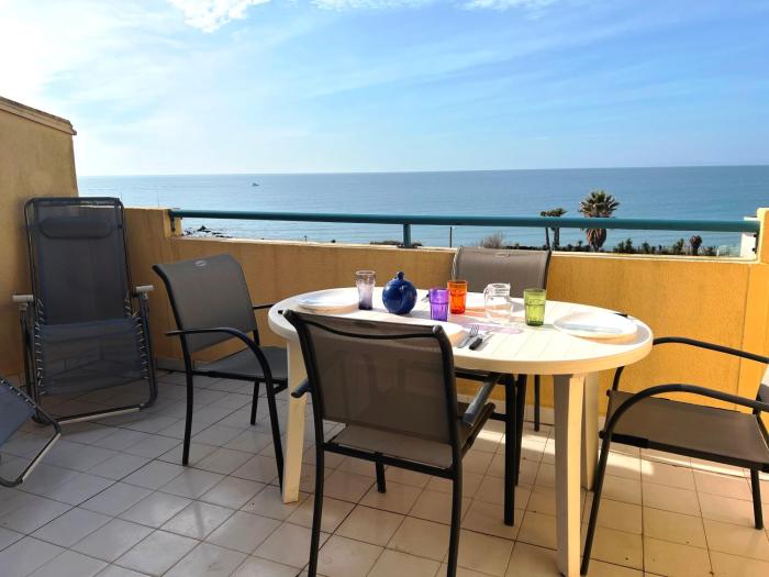 SAVANNA BEACH II Joli 3 Pièces mezzanine piscine vue mer Rochelongue Cap dAgde