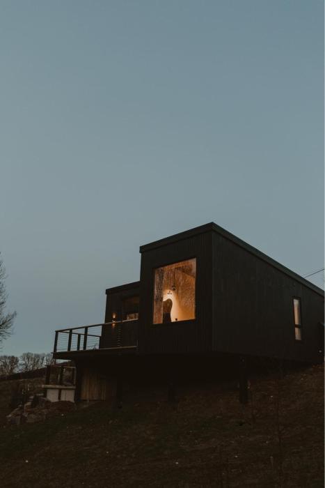 3 x bespoke built cabins with hot tubs, mid Wales