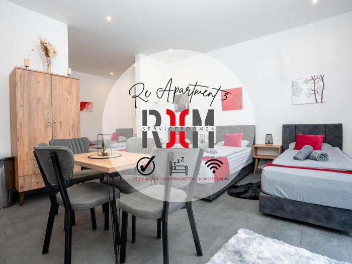 Serviceroom24 - Apartment 3 in Recklinghausen Hoch WLAN - Smart-TV - 24-7 Check-in und Küche