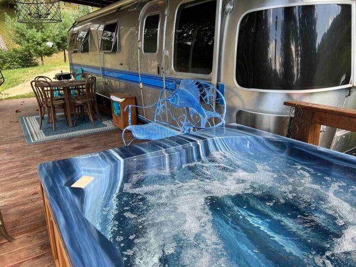 Airstream at a Petting Zoo w Hot Tub