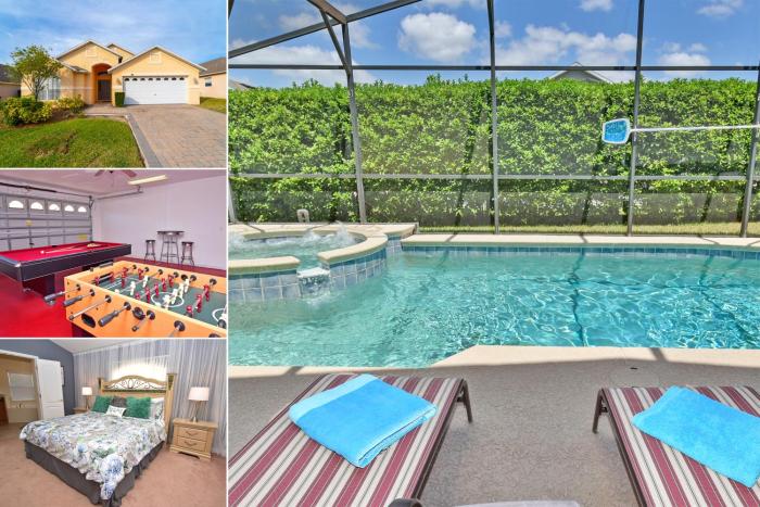 Comfortable Pool Home with Spa & Games Room Close to Disney