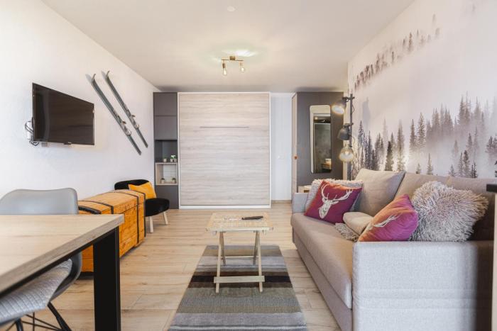 Studio rénové avec vue imprenable sur les Alpes