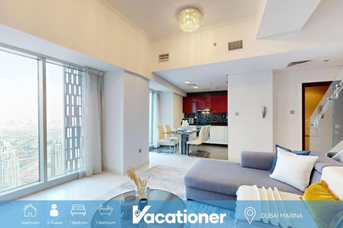 Vacationer Holiday Homes I Smart 1 Bedroom Loft I High Floor I Dubai Marina