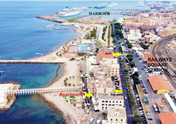 Suite beachfront near the station and Port, 5 beds