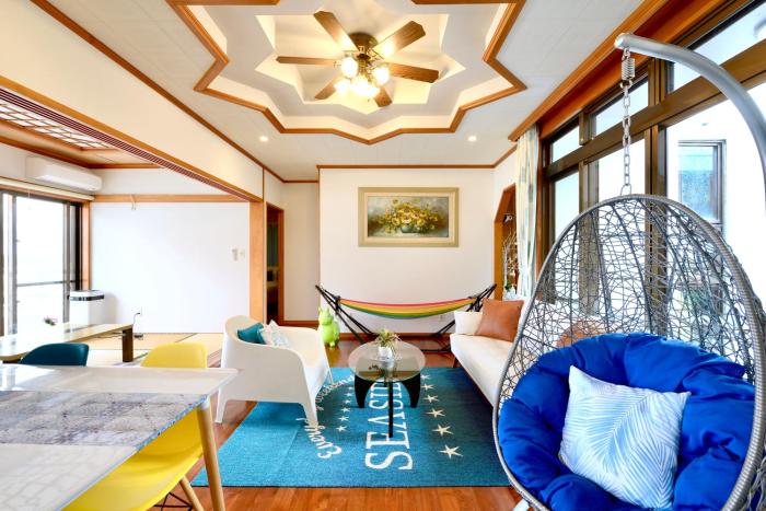 広い庭付きBBQ可,残波ビーチまで車で5分,最大人数11名 Ns garden