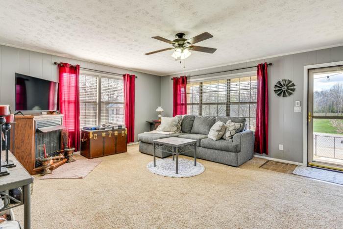 Furnished Deck and Fire Pit Greeneville Home!